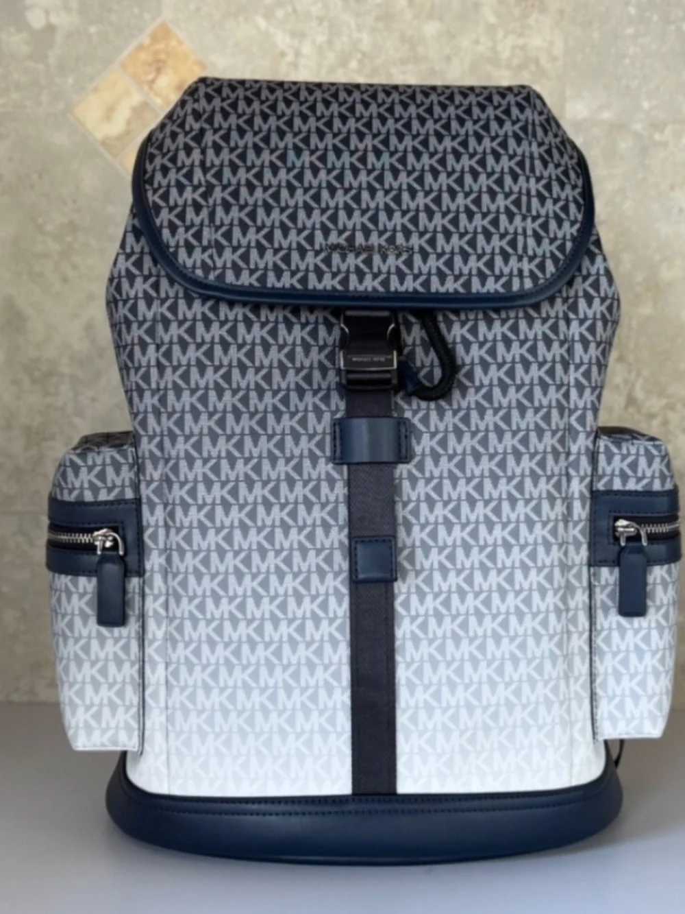 MICHAEL KORS COOPER LARGE UTILITY BACKPACK MK OMBRE NAVY
